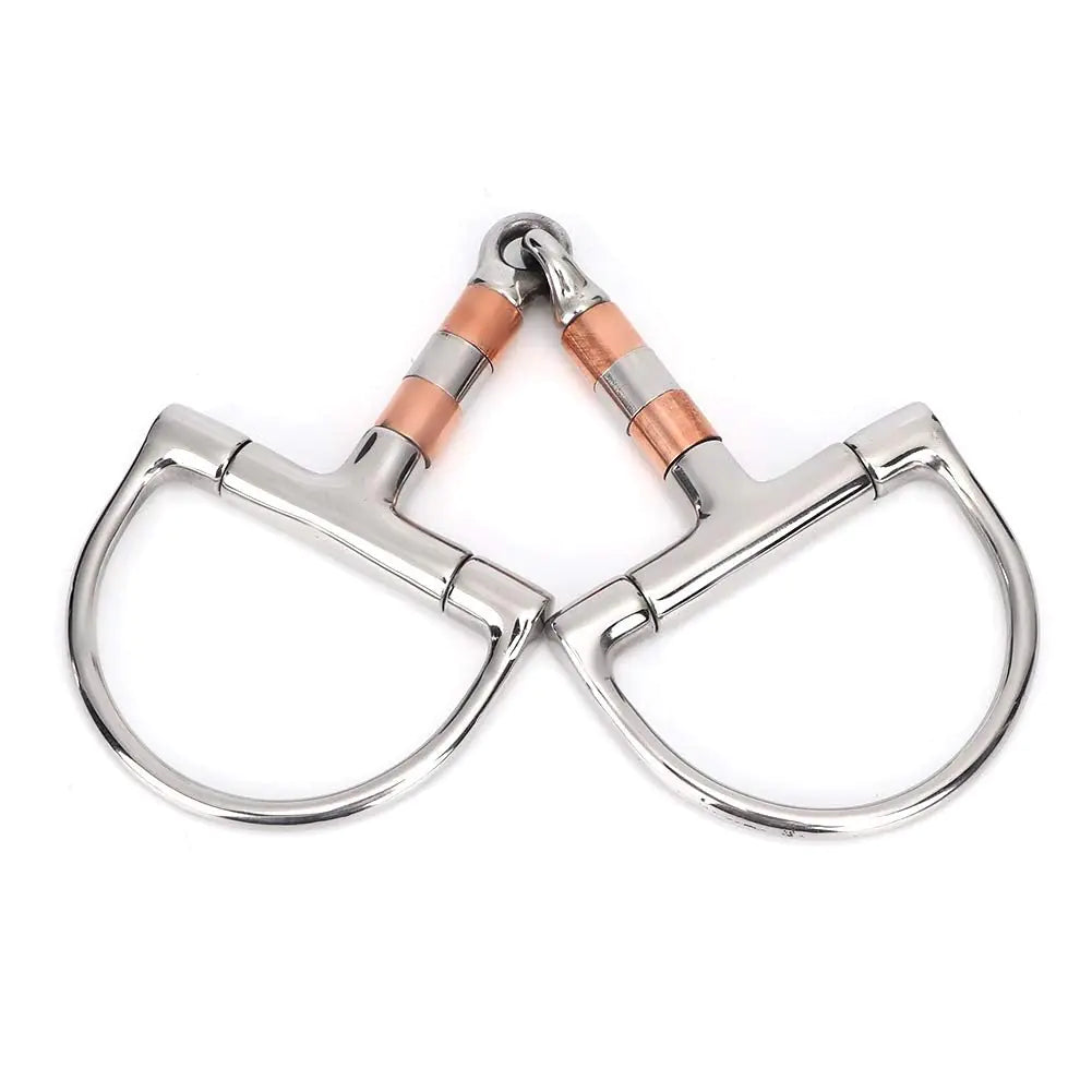 Horse Snaffle Stainless Steel Horse Mouth Bit Horse Chew Snaffle Bits Gag Bit Tack Snaffle Bit with Copper Stainless Steel Rollers for Horse